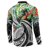 Polynesian Pacific Rugby Tribal Button Sweatshirt Tropical Vibe