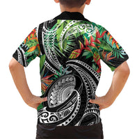 Polynesian Pacific Rugby Tribal Family Matching Short Sleeve Bodycon Dress and Hawaiian Shirt Tropical Vibe