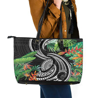 Polynesian Pacific Rugby Tribal Leather Tote Bag Tropical Vibe