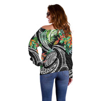 Polynesian Pacific Rugby Tribal Off Shoulder Sweater Tropical Vibe