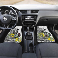 Personalised New Zealand Darts Car Mats Kowhai Floral with Maori Tattoo
