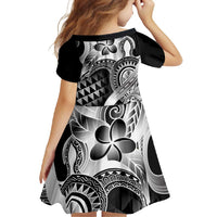 Aloha Black Tribal Honu Tattoo Family Matching Tank Maxi Dress and Hawaiian Shirt