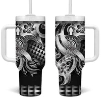 Aloha Black Tribal Honu Tattoo Tumbler With Handle