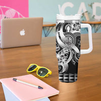 Aloha Black Tribal Honu Tattoo Tumbler With Handle