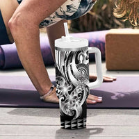 Aloha Black Tribal Honu Tattoo Tumbler With Handle
