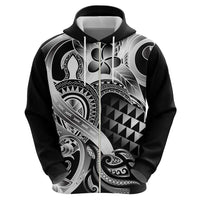Aloha Black Tribal Honu Tattoo Zip Hoodie