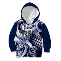 Aloha Blue Tribal Honu Tattoo Kid Hoodie