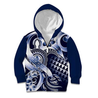 Aloha Blue Tribal Honu Tattoo Kid Hoodie
