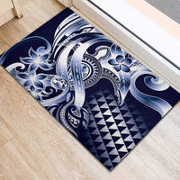 Aloha Blue Tribal Honu Tattoo Rubber Doormat