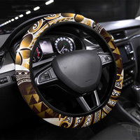 Aloha Gold Tribal Honu Tattoo Steering Wheel Cover LT9 Universal Fit Gold - Polynesian Pride