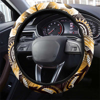 Aloha Gold Tribal Honu Tattoo Steering Wheel Cover LT9 - Polynesian Pride