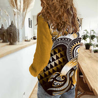 Aloha Gold Tribal Honu Tattoo Women Casual Shirt