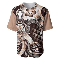 Aloha Mocha Mousse Tribal Honu Tattoo Baseball Jersey LT9 Mocha Mousse - Polynesian Pride