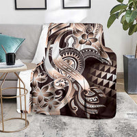 Aloha Mocha Mousse Tribal Honu Tattoo Blanket