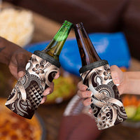 Aloha Mocha Mousse Tribal Honu Tattoo 4 in 1 Can Cooler Tumbler