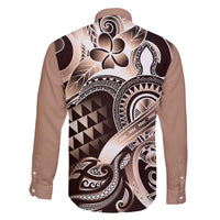 Aloha Mocha Mousse Tribal Honu Tattoo Family Matching Tank Maxi Dress and Hawaiian Shirt