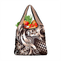 Aloha Mocha Mousse Tribal Honu Tattoo Grocery Bag
