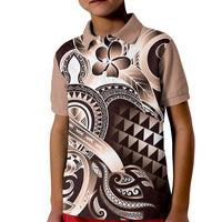 Aloha Mocha Mousse Tribal Honu Tattoo Kid Polo Shirt