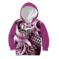 Aloha Pink Tribal Honu Tattoo Kid Hoodie