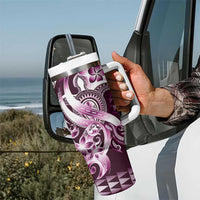 Aloha Pink Tribal Honu Tattoo Tumbler With Handle