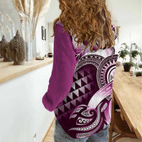 Aloha Pink Tribal Honu Tattoo Women Casual Shirt