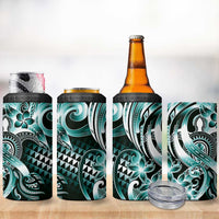 Aloha Turquoise Tribal Honu Tattoo 4 in 1 Can Cooler Tumbler