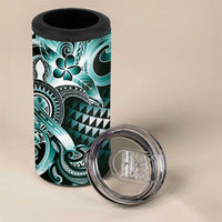 Aloha Turquoise Tribal Honu Tattoo 4 in 1 Can Cooler Tumbler