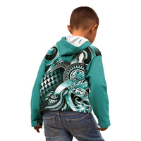 Aloha Turquoise Tribal Honu Tattoo Kid Hoodie