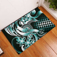 Aloha Turquoise Tribal Honu Tattoo Rubber Doormat LT9 - Polynesian Pride