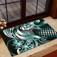 Aloha Turquoise Tribal Honu Tattoo Rubber Doormat LT9 - Polynesian Pride