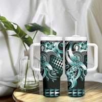 Aloha Turquoise Tribal Honu Tattoo Tumbler With Handle