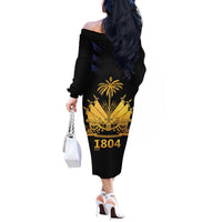 Haiti Independence Day Off The Shoulder Long Sleeve Dress The First Black Republic Since 1804 LT9 - Polynesian Pride