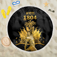 Haitian Negre Marron 1804 Beach Blanket Black Polynesian Pattern LT9 One Size 150cm Black - Polynesian Pride