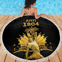 Haitian Negre Marron 1804 Beach Blanket Black Polynesian Pattern LT9 - Polynesian Pride