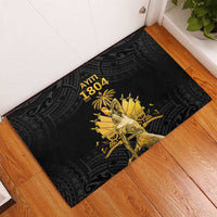 Haitian Negre Marron 1804 Rubber Doormat Black Polynesian Pattern