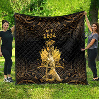 Haitian Negre Marron 1804 Quilt Gold Polynesian Pattern