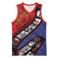 Personalised ANZAC Spirit 1915-2026 Filmstrip Tribute Basketball Jersey Lest We Forget 25 April