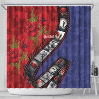Personalised ANZAC Spirit 1915-2026 Filmstrip Tribute Shower Curtain Lest We Forget 25 April