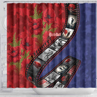 Personalised ANZAC Spirit 1915-2026 Filmstrip Tribute Shower Curtain Lest We Forget 25 April