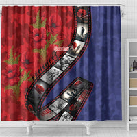 Personalised ANZAC Spirit 1915-2026 Filmstrip Tribute Shower Curtain Lest We Forget 25 April