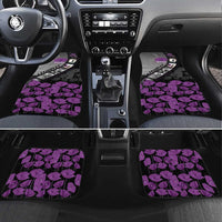 Personalised Remembering ANZAC Lest We Forget Car Mats Vintage Film Frame Memorial Purple Poppy LT9 Set 4pcs Purple - Polynesian Pride