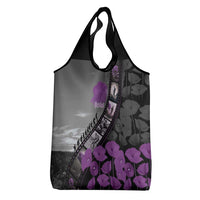Personalised Remembering ANZAC Lest We Forget Grocery Bag Vintage Film Frame Memorial Purple Poppy