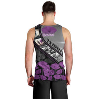 Personalised Remembering ANZAC Lest We Forget Men Tank Top Vintage Film Frame Memorial Purple Poppy LT9 - Polynesian Pride