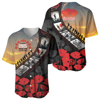 Personalised Remembering ANZAC Lest We Forget Baseball Jersey Vintage Film Frame Memorial Red Poppy