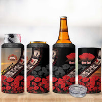 Personalised Remembering ANZAC Lest We Forget 4 in 1 Can Cooler Tumbler Vintage Film Frame Memorial Red Poppy