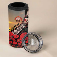 Personalised Remembering ANZAC Lest We Forget 4 in 1 Can Cooler Tumbler Vintage Film Frame Memorial Red Poppy
