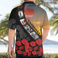 Personalised Remembering ANZAC Lest We Forget Hawaiian Shirt Vintage Film Frame Memorial Red Poppy