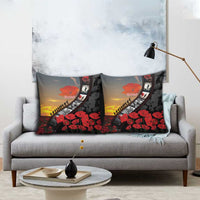 Personalised Remembering ANZAC Lest We Forget Pillow Cover Vintage Film Frame Memorial Red Poppy