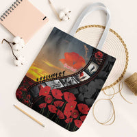 Personalised Remembering ANZAC Lest We Forget Tote Bag Vintage Film Frame Memorial Red Poppy