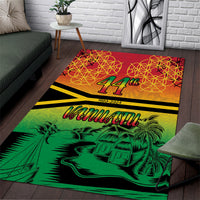 Hapi 44th Indipendens Dei Vanuatu Area Rug Yumi 1980 with Vanuatuan Beach Landscape